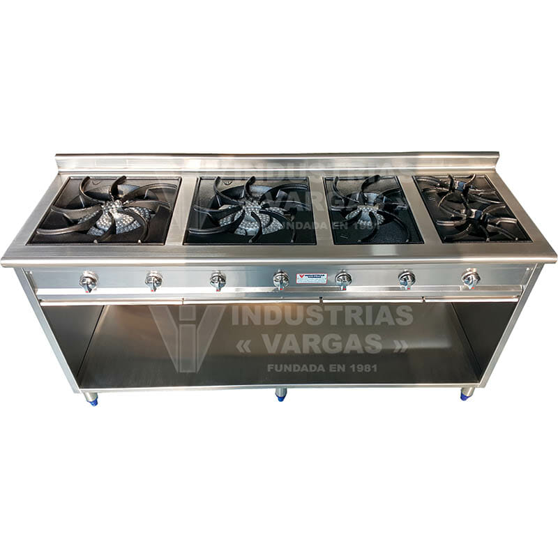 tetraedro Pedir prestado sin Estufa 5 fogones E-22 - Cocinas industriales y equipos para restaurantes  Industrias Vargas